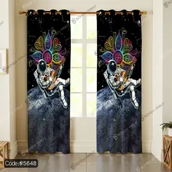 خرید و قیمت پرده زبرا چاپی طرح فضانورد کد 5648 | دکوراسیون داخلی چاپی بوکه پرینت