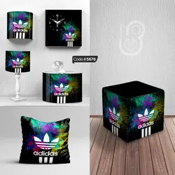 خرید و قیمت پرده زبرا چاپی طرح آدیداس کد 5676 | دکوراسیون داخلی چاپی بوکه پرینت