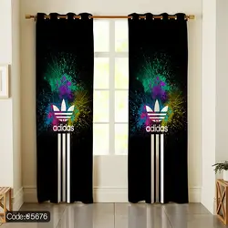 خرید و قیمت پرده زبرا چاپی طرح آدیداس کد 5676 | دکوراسیون داخلی چاپی بوکه پرینت