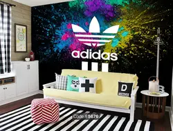 خرید و قیمت پرده زبرا چاپی طرح آدیداس کد 5676 | دکوراسیون داخلی چاپی بوکه پرینت