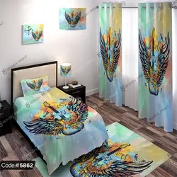 خرید و قیمت پرده طرح گیتار بالدار کد 5862 | دکوراسیون داخلی چاپی بوکه پرینت