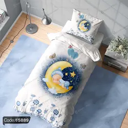 خرید و قیمت پرده طرح نوزاد و ماه کد 5889 | دکوراسیون داخلی چاپی بوکه پرینت