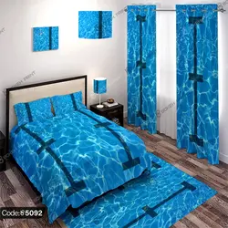 خرید و قیمت پرده چاپی پانچ طرح استخر کد 5092 | دکوراسیون داخلی چاپی بوکه پرینت