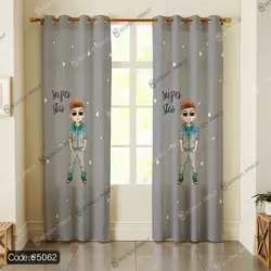 خرید و قیمت پرده چاپی پانچ طرح پسرانه کد 5062 | دکوراسیون داخلی چاپی بوکه پرینت