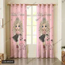 خرید و قیمت پرده چاپی پانچ طرح دختر خجالتی با یونیکرن کد 5041 | دکوراسیون داخلی چاپی بوکه پرینت
