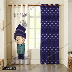 خرید و قیمت پرده چاپی پانچ طرح پسرانه کد 4215 | دکوراسیون داخلی چاپی بوکه پرینت