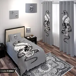 خرید و قیمت روتختی سه بعدی مار و جمجمه کد 4961 | دکوراسیون داخلی چاپی بوکه پرینت