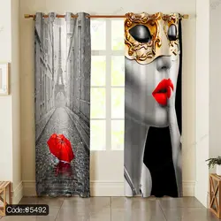 خرید و قیمت روتختی سه بعدی چهره زن و چتر کد 5492 | دکوراسیون داخلی چاپی بوکه پرینت