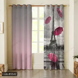 خرید و قیمت روتختی سه بعدی ایفل و چتر کد 5542 | دکوراسیون داخلی چاپی بوکه پرینت