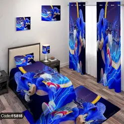 خرید و قیمت روتختی سه بعدی سونیک کد 5818 | دکوراسیون داخلی چاپی بوکه پرینت