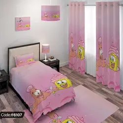 خرید و قیمت روتختی سه بعدی باب اسفنجی کد 6107 | دکوراسیون داخلی چاپی بوکه پرینت