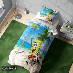 خرید و قیمت روتختی طرح باب اسفنجی کد 5725 | دکوراسیون داخلی چاپی بوکه پرینت