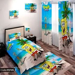 خرید و قیمت روتختی طرح باب اسفنجی کد 5725 | دکوراسیون داخلی چاپی بوکه پرینت