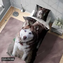 خرید و قیمت روتختی طرح سگ هاسکی کد 4366 | دکوراسیون داخلی چاپی بوکه پرینت