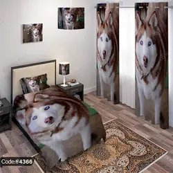 خرید و قیمت روتختی طرح سگ هاسکی کد 4366 | دکوراسیون داخلی چاپی بوکه پرینت