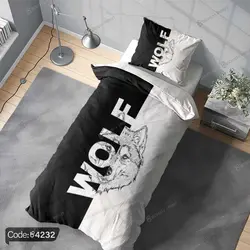 خرید و قیمت روتختی سه بعدی طرح گرگ کد 4232 | دکوراسیون داخلی چاپی بوکه پرینت