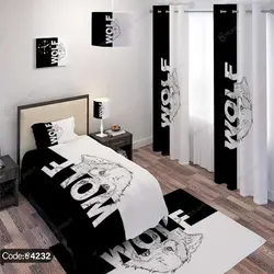 خرید و قیمت روتختی سه بعدی طرح گرگ کد 4232 | دکوراسیون داخلی چاپی بوکه پرینت