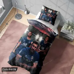 خرید و قیمت روتختی سه بعدی مسی و نیمار و امباپه کد 4179 | دکوراسیون داخلی چاپی بوکه پرینت