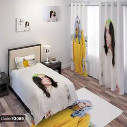 خرید و قیمت روتختی سه بعدی بیلی آیلیش | Billie Eilish کد 3089 | دکوراسیون داخلی چاپی بوکه پرینت