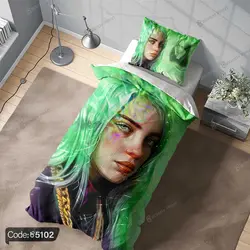 خرید و قیمت روتختی سه بعدی بیلی آیلیش | Billie Eilish کد 5102 | دکوراسیون داخلی چاپی بوکه پرینت