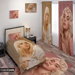 خرید و قیمت روتختی سه بعدی بیلی آیلیش | Billie Eilish کد 3489 | دکوراسیون داخلی چاپی بوکه پرینت