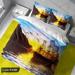 خرید و قیمت روتختی سه بعدی کشتی کد 3151 | دکوراسیون داخلی چاپی بوکه پرینت