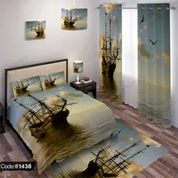 خرید و قیمت روتختی سه بعدی کشتی کد 1438 | دکوراسیون داخلی چاپی بوکه پرینت