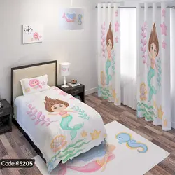 خرید و قیمت روتختی سه بعدی پری دریایی کد 5205 | دکوراسیون داخلی چاپی بوکه پرینت