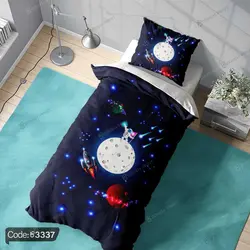 خرید و قیمت روتختی سه بعدی فضانورد روی ماه کد 3337 | دکوراسیون داخلی چاپی بوکه پرینت