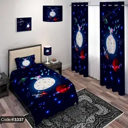 خرید و قیمت روتختی سه بعدی فضانورد روی ماه کد 3337 | دکوراسیون داخلی چاپی بوکه پرینت