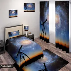 خرید و قیمت روتختی طرح کهکشان و تلسکوپ کد 4172 | دکوراسیون داخلی چاپی بوکه پرینت