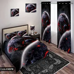 خرید و قیمت روتختی کهکشانی و سیاره کد 4578 | دکوراسیون داخلی چاپی بوکه پرینت