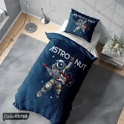 خرید و قیمت روتختی سه بعدی فضانورد و گیتار کد 5759 | دکوراسیون داخلی چاپی بوکه پرینت