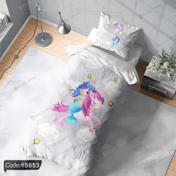 خرید و قیمت روتختی پری دریایی و اسب تک شاخ کد 5853 | دکوراسیون داخلی چاپی بوکه پرینت