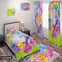 خرید و قیمت روتختی سه بعدی پونی کد 3019 | دکوراسیون داخلی چاپی بوکه پرینت