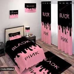 خرید و قیمت روتختی بلک پینک | Black Pink کد 5954 | دکوراسیون داخلی چاپی بوکه پرینت