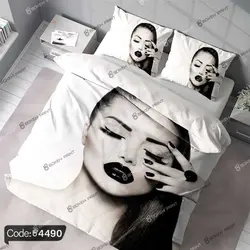 خرید و قیمت روتختی طرح چهره زن کد 4490 | دکوراسیون داخلی چاپی بوکه پرینت