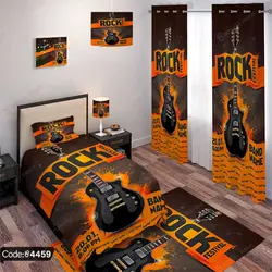 خرید و قیمت پرده طرح گیتار راک کد 4459 | دکوراسیون داخلی چاپی بوکه پرینت