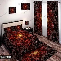 خرید و قیمت روتختی سه بعدی ستاره کد 4365 | دکوراسیون داخلی چاپی بوکه پرینت