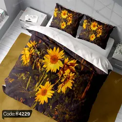خرید و قیمت روتختی سه بعدی گل آفتابگردان کد 4229 | دکوراسیون داخلی چاپی بوکه پرینت