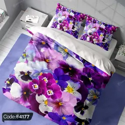 خرید و قیمت روتختی طرح گل بنفشه کد 4177 | دکوراسیون داخلی چاپی بوکه پرینت