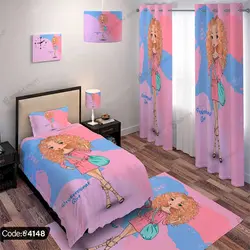 خرید و قیمت روتختی طرح دختر موفرفری کد 4148 | دکوراسیون داخلی چاپی بوکه پرینت