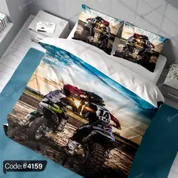 خرید و قیمت روتختی طرح موتور سوار کد 4159 | دکوراسیون داخلی چاپی بوکه پرینت