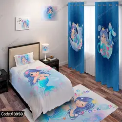 خرید و قیمت پرده پانچ طرح پری دریایی کد 3950 | دکوراسیون داخلی چاپی بوکه پرینت