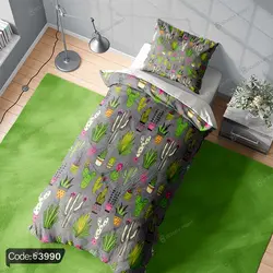 خرید و قیمت پرده طرح کاکتوس و گیاه کد 3990 | دکوراسیون داخلی چاپی بوکه پرینت