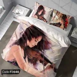 خرید و قیمت روتختی نقاشی دختر و ویولن کد 3946 | دکوراسیون داخلی چاپی بوکه پرینت