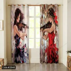 خرید و قیمت روتختی نقاشی دختر و ویولن کد 3946 | دکوراسیون داخلی چاپی بوکه پرینت