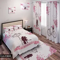 خرید و قیمت روتختی سه بعدی دوچرخه عاشقانه کد 3843 | دکوراسیون داخلی چاپی بوکه پرینت