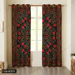 خرید و قیمت پرده طرح گل سنتی کد 3511 | دکوراسیون داخلی چاپی بوکه پرینت