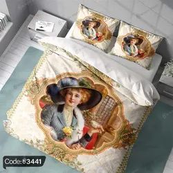 خرید و قیمت روتختی سه بعدی نقاشی فرانسوی کد 3441 | دکوراسیون داخلی چاپی بوکه پرینت